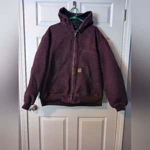 *GREAT CONDITION* Deep Wine Carhartt Loosefit Duck Insulated Jacket Size 2X